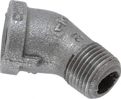 B&K Mueller - Size 1/2", Class 150, Malleable Iron Black Pipe 45° Street Elbow - 150 psi, Threaded End Connection - Exact Industrial Supply