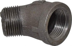 B&K Mueller - Size 1", Class 150, Malleable Iron Black Pipe 45° Street Elbow - 150 psi, Threaded End Connection - Exact Industrial Supply