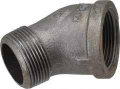 B&K Mueller - Size 1-1/4", Class 150, Malleable Iron Black Pipe 45° Street Elbow - 150 psi, Threaded End Connection - Exact Industrial Supply