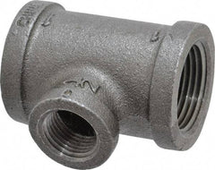 B&K Mueller - Size 1 x 1/2", Class 150, Malleable Iron Black Pipe Reducing Tee - 150 psi, Threaded End Connection - Exact Industrial Supply