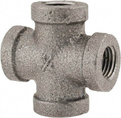 B&K Mueller - Size 1/4", Class 150, Malleable Iron Black Pipe Cross - 150 psi, Threaded End Connection - Exact Industrial Supply