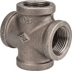 B&K Mueller - Size 1", Class 150, Malleable Iron Black Pipe Cross - 150 psi, Threaded End Connection - Exact Industrial Supply