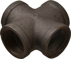 B&K Mueller - Size 1-1/4", Class 150, Malleable Iron Black Pipe Cross - 150 psi, Threaded End Connection - Exact Industrial Supply