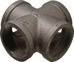 B&K Mueller - Size 2", Class 150, Malleable Iron Black Pipe Cross - 150 psi, Threaded End Connection - Exact Industrial Supply