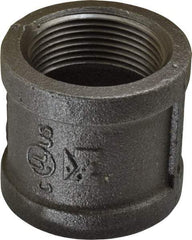 B&K Mueller - Size 1-1/4", Class 150, Malleable Iron Black Pipe Coupling - 150 psi, Threaded End Connection - Exact Industrial Supply