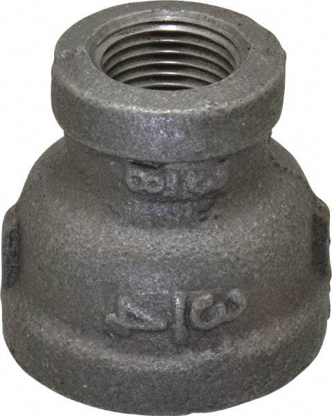 B&K Mueller - Size 3/4 x 3/8", Class 150, Malleable Iron Black Pipe Reducing Coupling - 150 psi, Threaded End Connection - Exact Industrial Supply