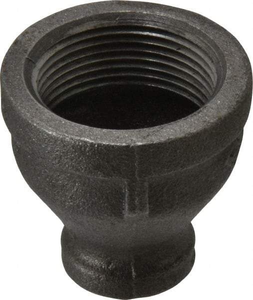 B&K Mueller - Size 1-1/4 x 1/2", Class 150, Malleable Iron Black Pipe Reducing Coupling - 150 psi, Threaded End Connection - Exact Industrial Supply