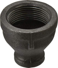 B&K Mueller - Size 1-1/4 x 1/2", Class 150, Malleable Iron Black Pipe Reducing Coupling - 150 psi, Threaded End Connection - Exact Industrial Supply