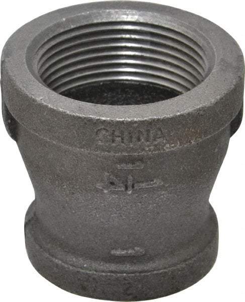 B&K Mueller - Size 1-1/4 x 1", Class 150, Malleable Iron Black Pipe Reducing Coupling - 150 psi, Threaded End Connection - Exact Industrial Supply