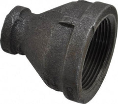 B&K Mueller - Size 1-1/2 x 1/2", Class 150, Malleable Iron Black Pipe Reducing Coupling - 150 psi, Threaded End Connection - Exact Industrial Supply