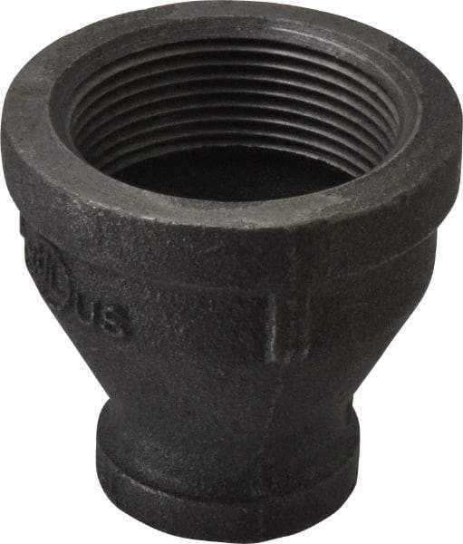 B&K Mueller - Size 1-1/2 x 3/4", Class 150, Malleable Iron Black Pipe Reducing Coupling - 150 psi, Threaded End Connection - Exact Industrial Supply