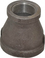 B&K Mueller - Size 1-1/2 x 1", Class 150, Malleable Iron Black Pipe Reducing Coupling - 150 psi, Threaded End Connection - Exact Industrial Supply