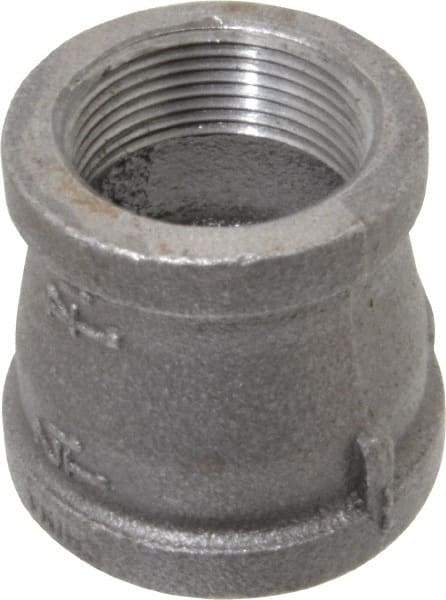 B&K Mueller - Size 1-1/2 x 1-1/4", Class 150, Malleable Iron Black Pipe Reducing Coupling - 150 psi, Threaded End Connection - Exact Industrial Supply
