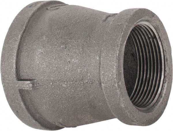 B&K Mueller - Size 2 x 1-1/2", Class 150, Malleable Iron Black Pipe Reducing Coupling - 150 psi, Threaded End Connection - Exact Industrial Supply