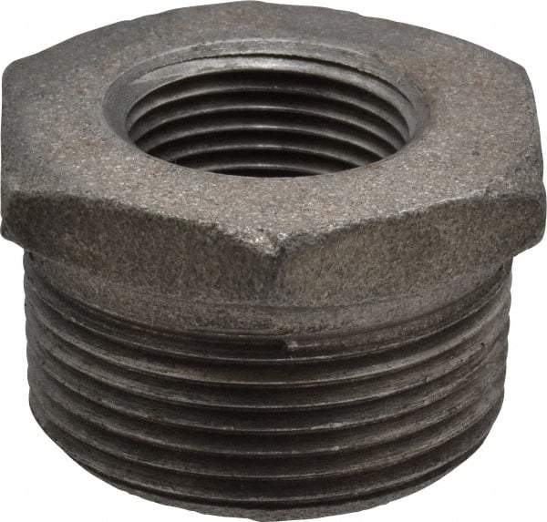 B&K Mueller - Size 1-1/4 x 3/4", Class 150, Malleable Iron Black Pipe Hex Bushing - 150 psi, Threaded End Connection - Exact Industrial Supply