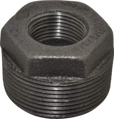 B&K Mueller - Size 1-1/2 x 3/4", Class 150, Malleable Iron Black Pipe Hex Bushing - 150 psi, Threaded End Connection - Exact Industrial Supply