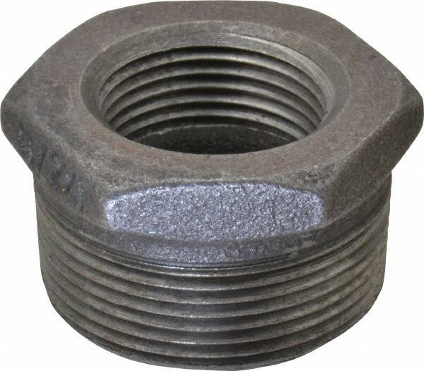 B&K Mueller - Size 1-1/2 x 1", Class 150, Malleable Iron Black Pipe Hex Bushing - 150 psi, Threaded End Connection - Exact Industrial Supply