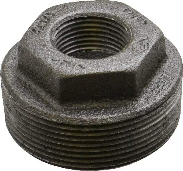 B&K Mueller - Size 2 x 3/4", Class 150, Malleable Iron Black Pipe Hex Bushing - 150 psi, Threaded End Connection - Exact Industrial Supply