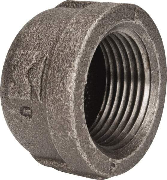 B&K Mueller - Size 1", Class 150, Malleable Iron Black Pipe End Cap - 150 psi, Threaded End Connection - Exact Industrial Supply