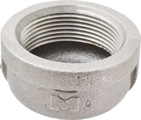 B&K Mueller - Size 1-1/2", Class 150, Malleable Iron Black Pipe End Cap - 150 psi, Threaded End Connection - Exact Industrial Supply