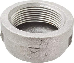 B&K Mueller - Size 1-1/2", Class 150, Malleable Iron Black Pipe End Cap - 150 psi, Threaded End Connection - Exact Industrial Supply