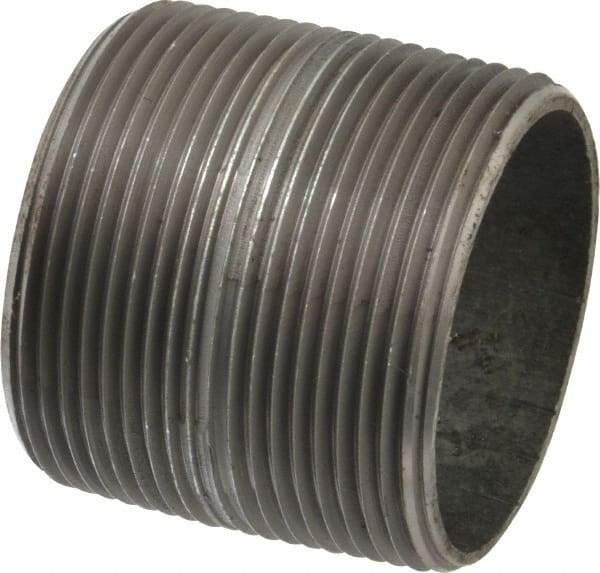 B&K Mueller - Schedule 40, 2-1/2 x 2-1/2" Galvanized Pipe Nipple - Threaded Steel - Exact Industrial Supply