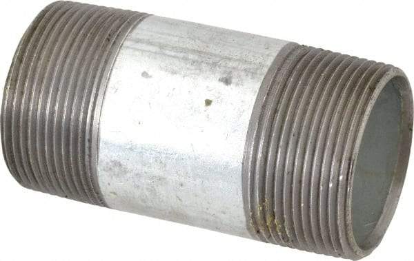 B&K Mueller - Schedule 40, 1-1/2 x 3-1/2" Galvanized Pipe Nipple - Threaded Steel - Exact Industrial Supply