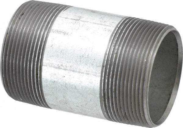 B&K Mueller - Schedule 40, 2 x 3-1/2" Galvanized Pipe Nipple - Threaded Steel - Exact Industrial Supply
