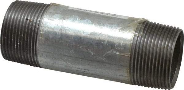 B&K Mueller - Schedule 40, 1-1/4 x 4-1/2" Galvanized Pipe Nipple - Threaded Steel - Exact Industrial Supply