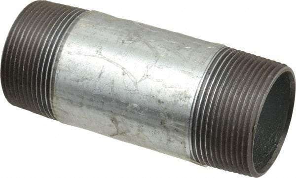 B&K Mueller - Schedule 40, 1-1/2 x 4-1/2" Galvanized Pipe Nipple - Threaded Steel - Exact Industrial Supply