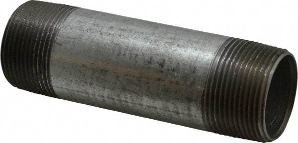 B&K Mueller - Schedule 40, 1-1/4 x 5" Galvanized Pipe Nipple - Threaded Steel - Exact Industrial Supply