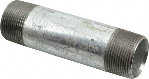 B&K Mueller - Schedule 40, 1-1/4 x 5-1/2" Galvanized Pipe Nipple - Threaded Steel - Exact Industrial Supply