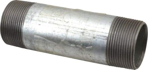 B&K Mueller - Schedule 40, 1-1/2 x 5-1/2" Galvanized Pipe Nipple - Threaded Steel - Exact Industrial Supply