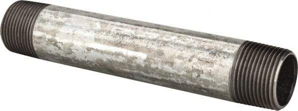 B&K Mueller - Schedule 40, 1 x 7" Galvanized Pipe Nipple - Threaded Steel - Exact Industrial Supply