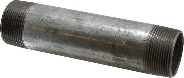 B&K Mueller - Schedule 40, 1-1/2 x 7" Galvanized Pipe Nipple - Threaded Steel - Exact Industrial Supply