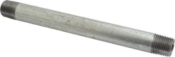 B&K Mueller - Schedule 40, 1/2 x 8" Galvanized Pipe Nipple - Threaded Steel - Exact Industrial Supply