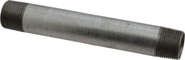 B&K Mueller - Schedule 40, 1 x 8" Galvanized Pipe Nipple - Threaded Steel - Exact Industrial Supply