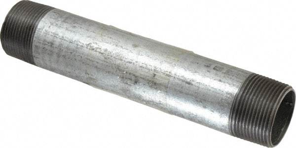 B&K Mueller - Schedule 40, 1-1/4 x 8" Galvanized Pipe Nipple - Threaded Steel - Exact Industrial Supply