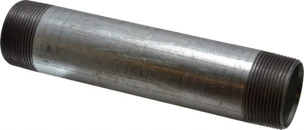B&K Mueller - Schedule 40, 1-1/2 x 8" Galvanized Pipe Nipple - Threaded Steel - Exact Industrial Supply