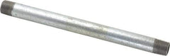 B&K Mueller - Schedule 40, 1/2 x 10" Galvanized Pipe Nipple - Threaded Steel - Exact Industrial Supply