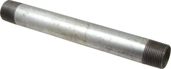 B&K Mueller - Schedule 40, 1 x 10" Galvanized Pipe Nipple - Threaded Steel - Exact Industrial Supply