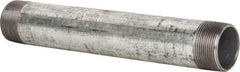 B&K Mueller - Schedule 40, 1-1/2 x 11" Galvanized Pipe Nipple - Threaded Steel - Exact Industrial Supply