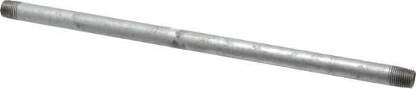 B&K Mueller - Schedule 40, 1/4 x 12" Galvanized Pipe Nipple - Threaded Steel - Exact Industrial Supply