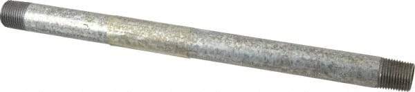 B&K Mueller - Schedule 40, 1/2 x 12" Galvanized Pipe Nipple - Threaded Steel - Exact Industrial Supply
