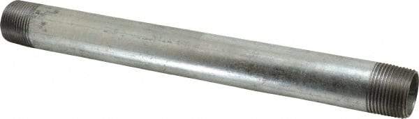 B&K Mueller - Schedule 40, 1 x 12" Galvanized Pipe Nipple - Threaded Steel - Exact Industrial Supply