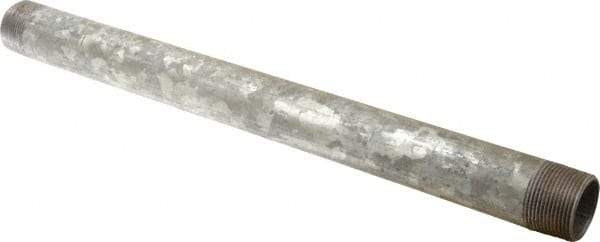 B&K Mueller - Schedule 40, 1-1/4 x 18" Galvanized Pipe Nipple - Threaded Steel - Exact Industrial Supply