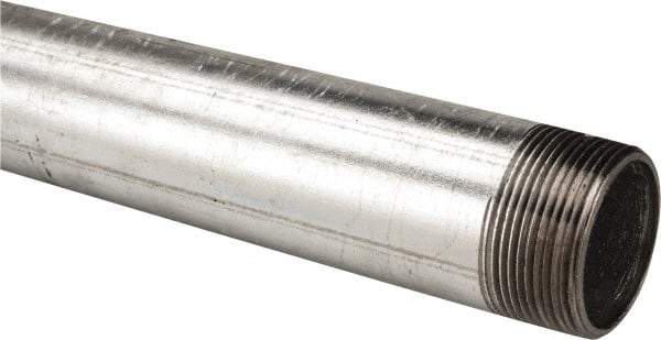 B&K Mueller - Schedule 40, 1-1/2 x 24" Galvanized Pipe Nipple - Threaded Steel - Exact Industrial Supply