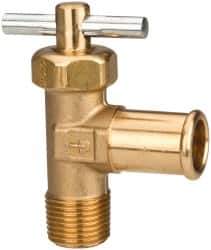 Parker - Hose I.D. x MNPTF with Pin Handle End Connection Brass Truck Valve - 2.47" OAL, 5/8 x 3/8" Pipe - Exact Industrial Supply