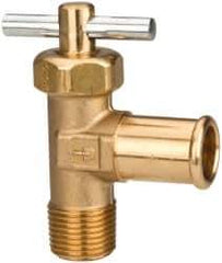 Parker - Hose I.D. x MNPTF with Pin Handle End Connection Brass Truck Valve - 2.47" OAL, 5/8 x 3/8" Pipe - Exact Industrial Supply