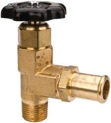 Parker - Hose I.D. x MNPTF End Connection Brass Truck Valve - 3.73" OAL, 3/4 x 1/2" Pipe - Exact Industrial Supply